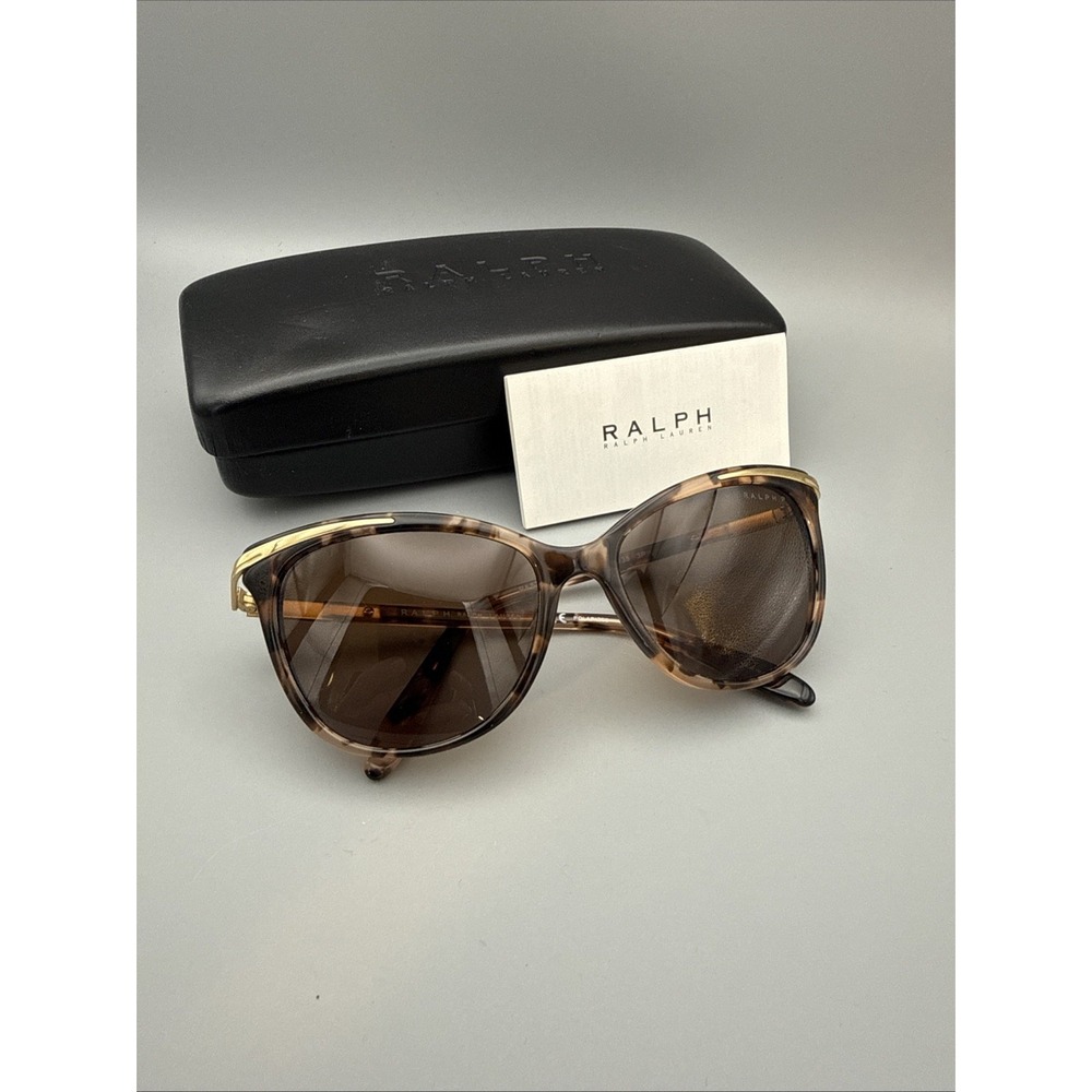 RALPH LAUREN RA5203 1463 BROWN TORTOISE/GOLD AUTHENTIC SUNGLASSES 54-16 & CASE